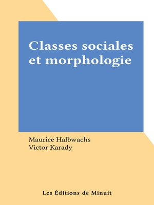cover image of Classes sociales et morphologie